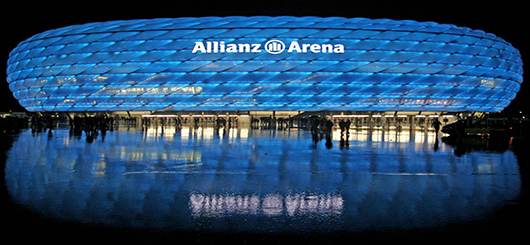 Allianz Arena in Munich, home stadium of Bayern Munich.
